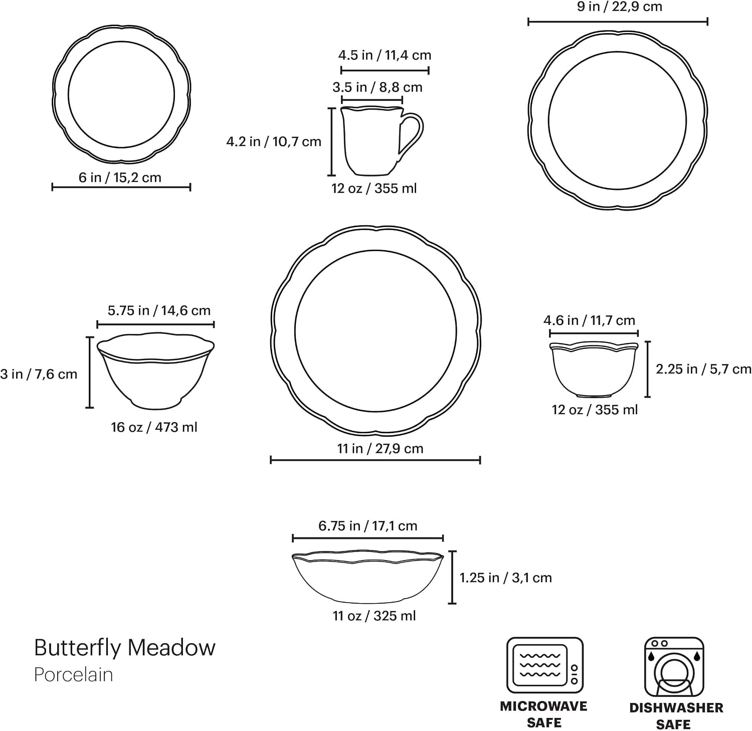 Lenox Butterfly Meadow 28-Piece Dinnerware Set – Multicolor – Dinnerware Sets