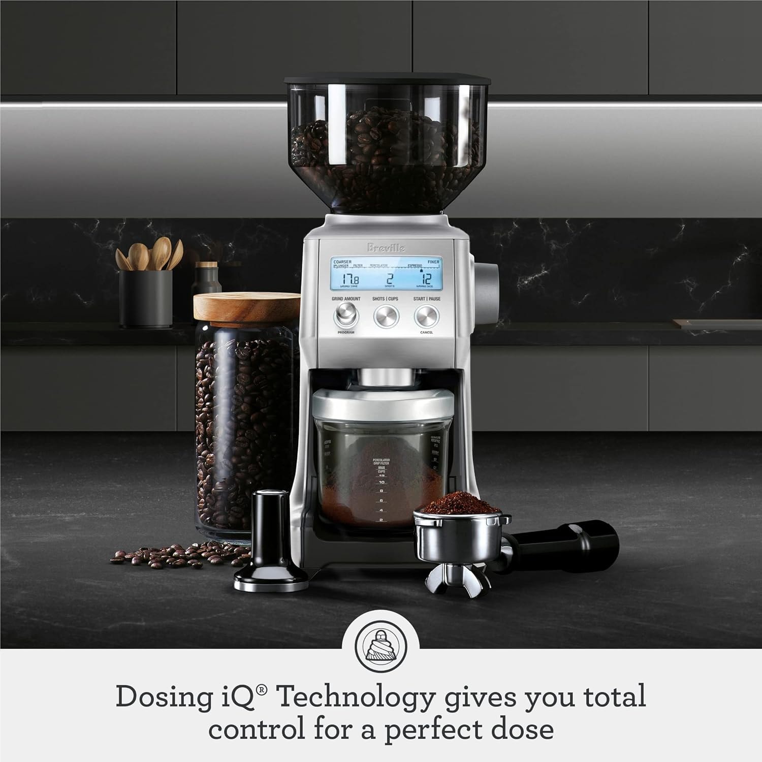 Sage Smart Grinder Pro – Brushed Stainless Steel – Electric Burr Grinders