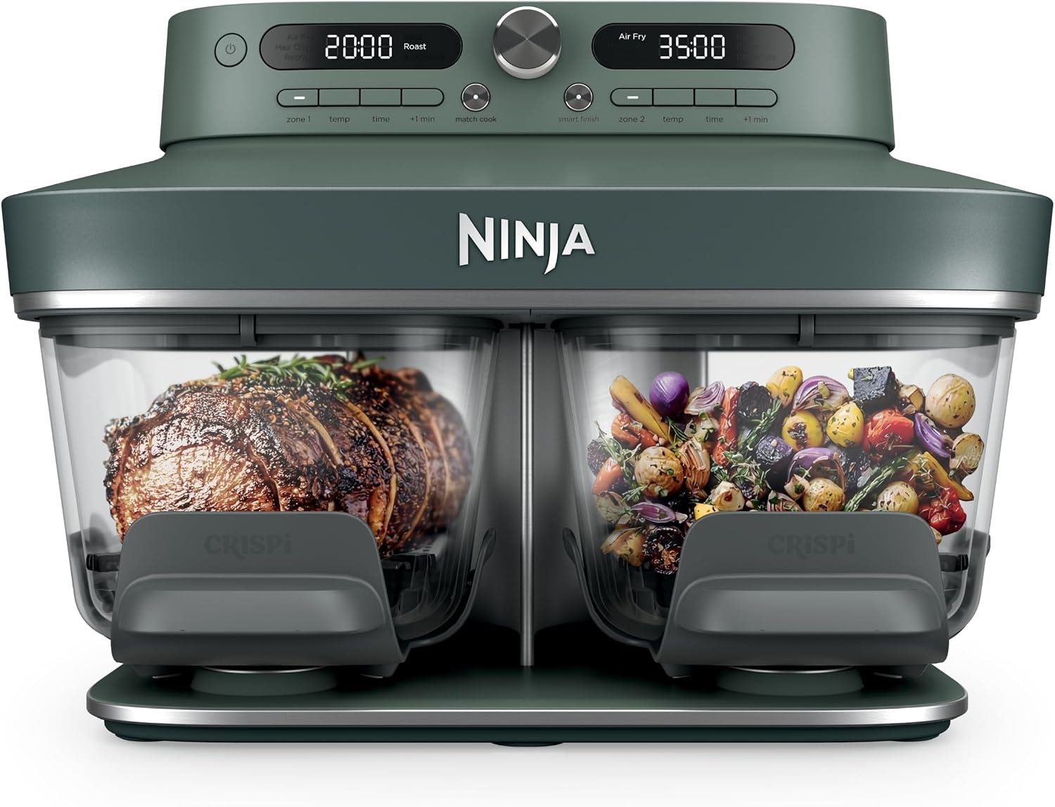 Ninja Crispi DualZone Glass Countertop Air Fryer – 8 quarts – Vista Green – Air Fryers