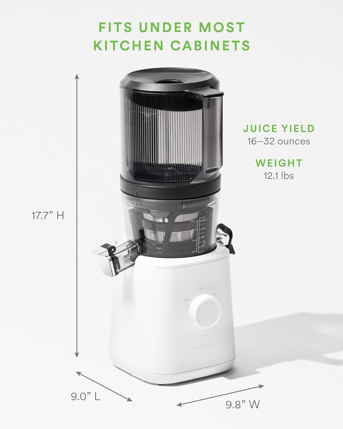 Nama C2 Cold Press Juicer and Blender – White – Masticating Juicers
