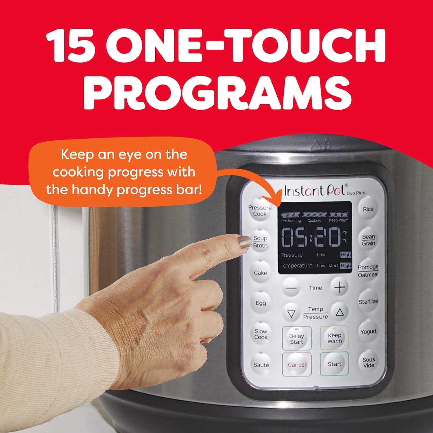 Instant Pot Duo Plus 9-in-1 Multi-Use Pressure Cooker – 6 quarts – Stainless Plus – Electric Pressure Cookers