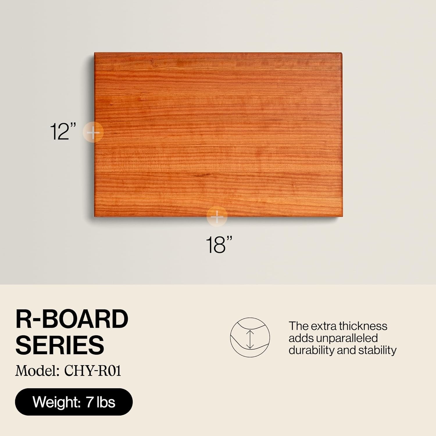 Cherry Butcher Block Cutting Board - Crafted for work and made to Last – 18"L x 12"W – Cutting Boards