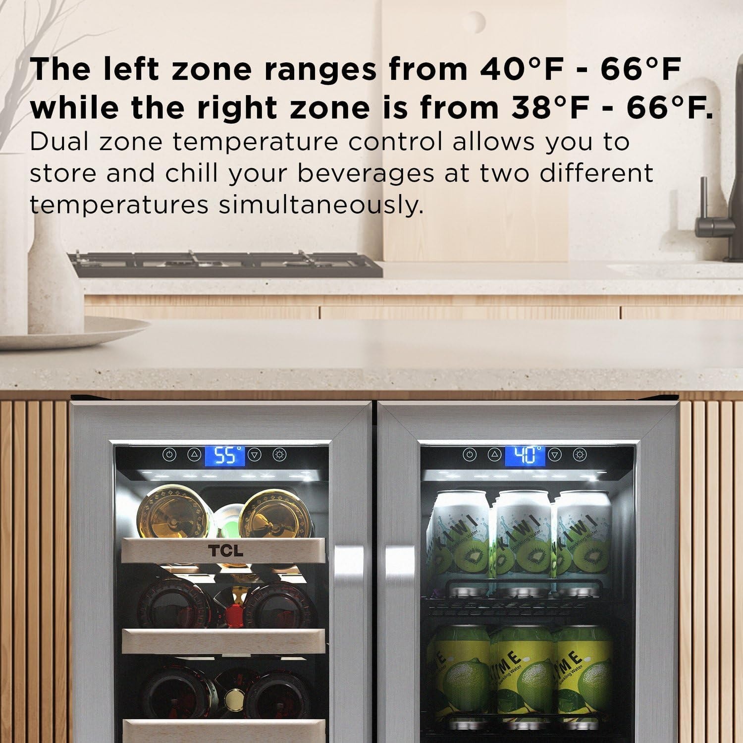 TCL 24 in. Single Zone Beverage Cooler – 5.3 cubic feet – Stainless – Bar Tools & Drinkware