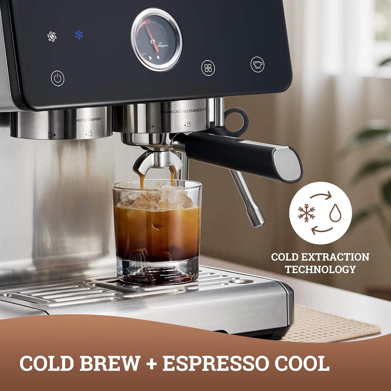 Acaspresso Espresso Machine with Grinder – Stainless Steel – Semi-Automatic Espresso Machines