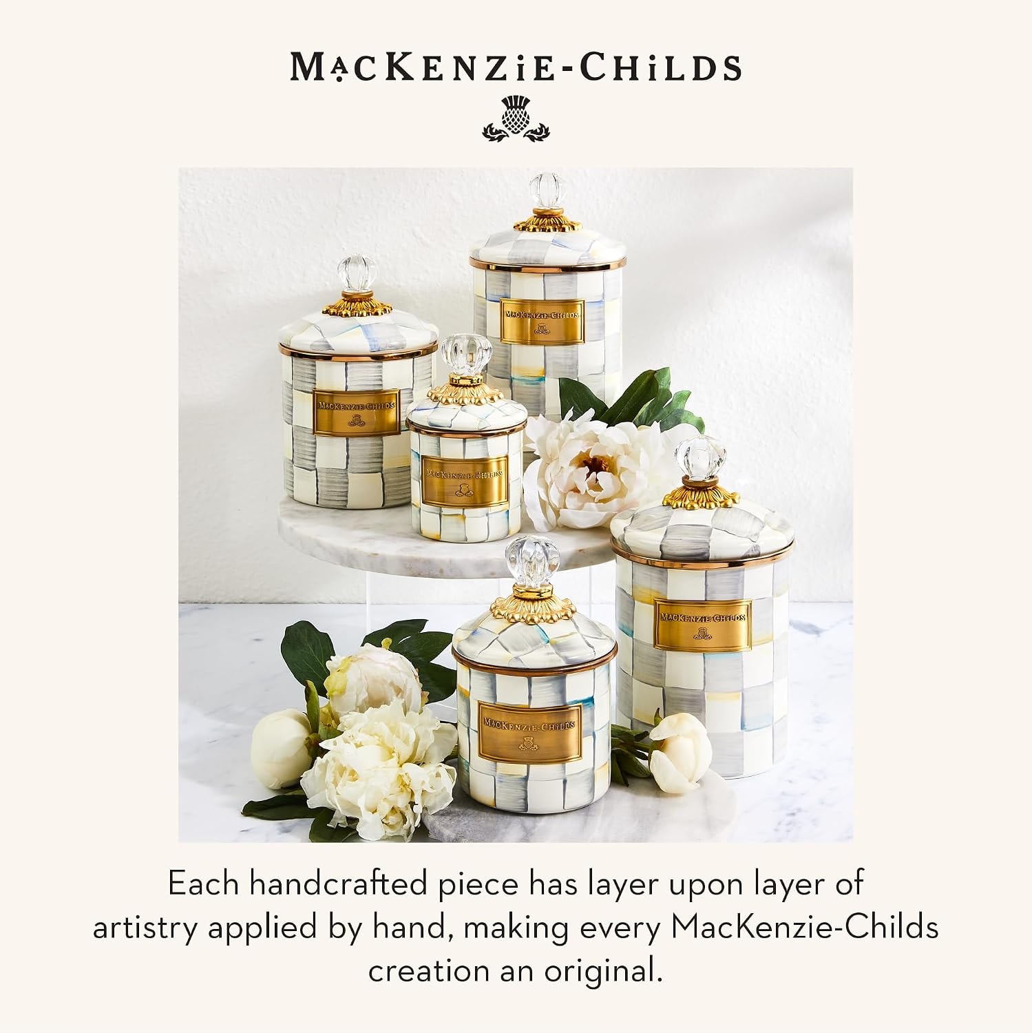 Check Canister MacKenzie-Childs – Sterling Check – Food Jars & Canisters