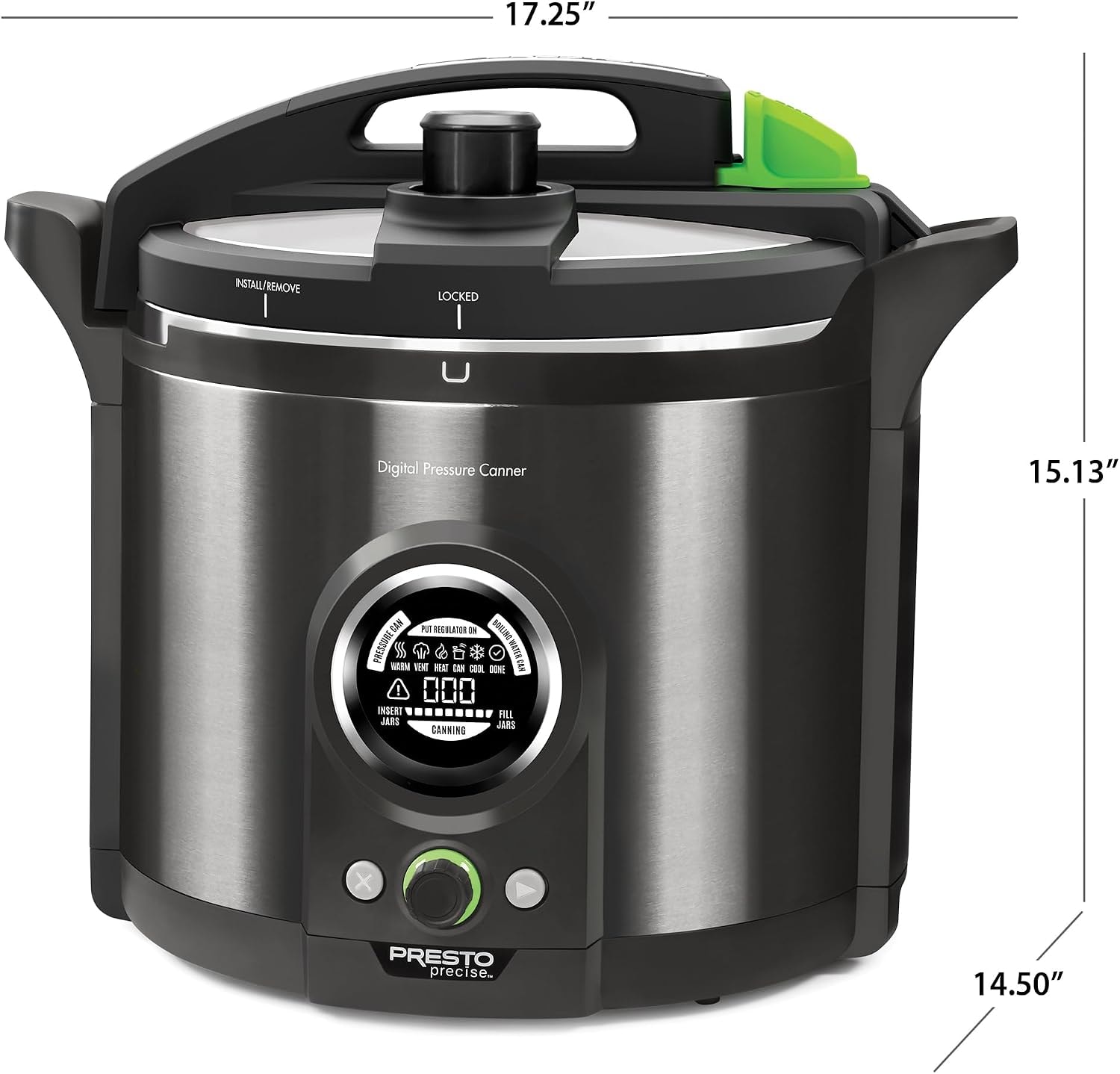 Presto 12 Quart Digital Pressure Canner – 12 quarts – Black Stainless – Containers