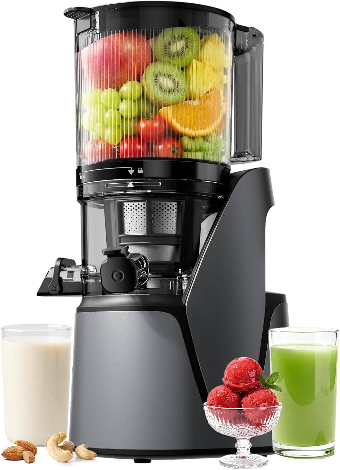 Cold Press Juicer – Premium Gray – Single Auger Masticating Juicers