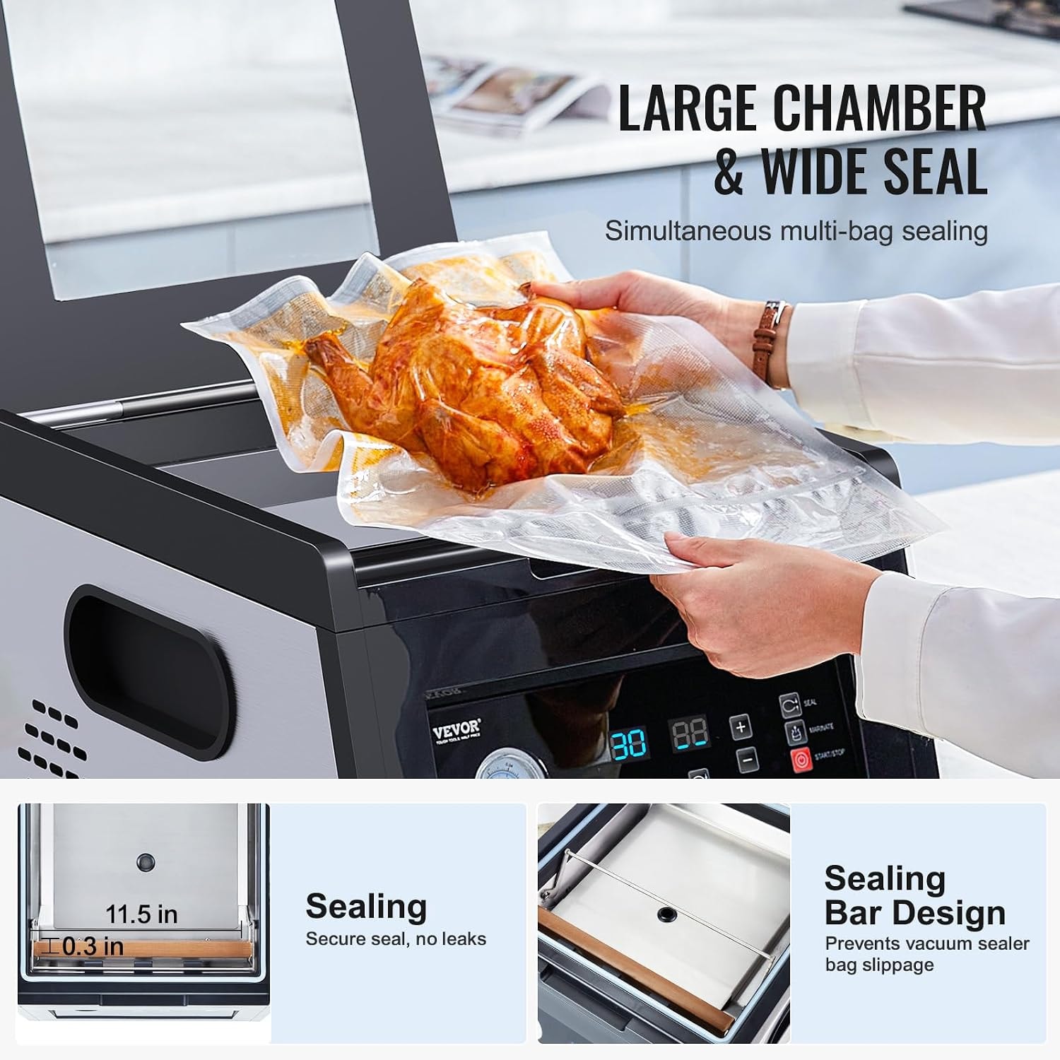 Vevor Chamber Vacuum Sealer, 380w Vacuum Pump Power, Sealing Bag Packi – Black – Vacuum Sealers