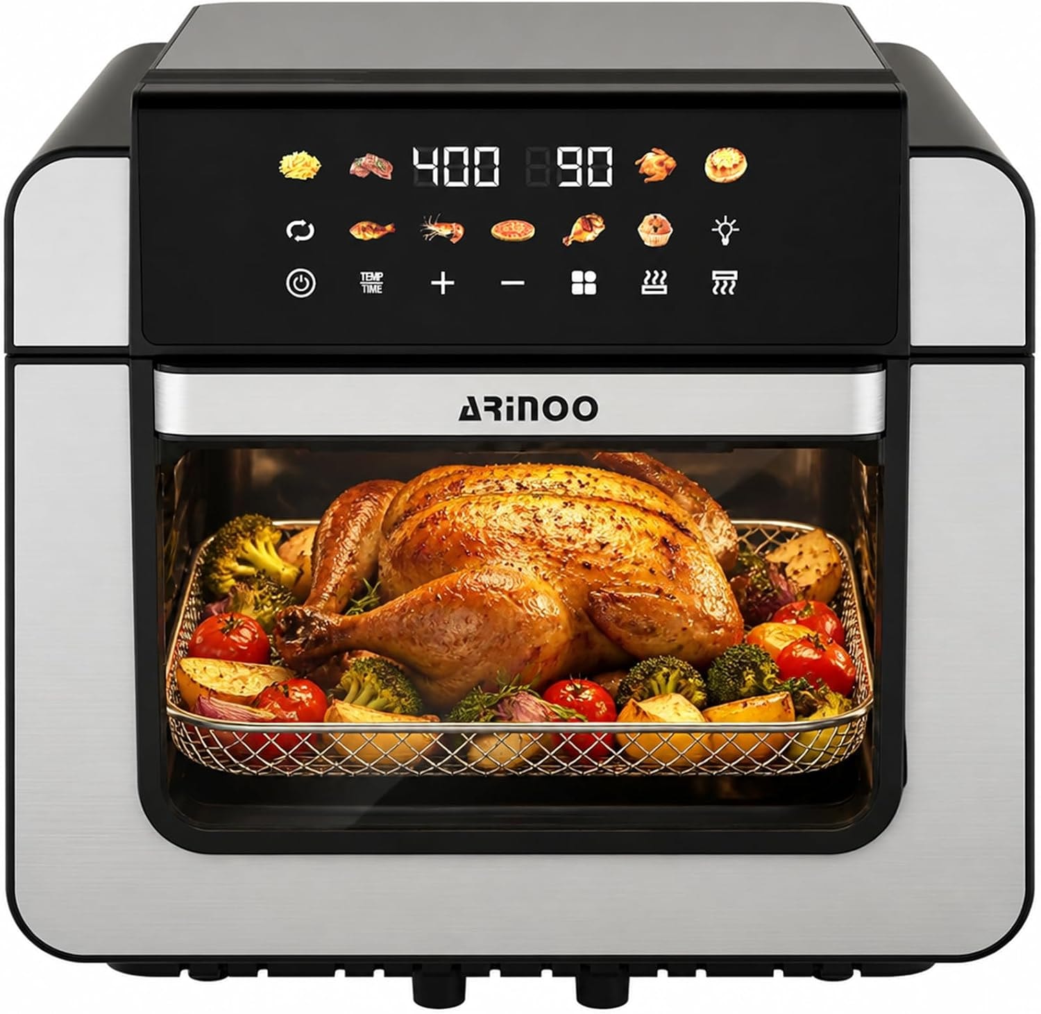 VonShef 18L 1500W Air Fryer Oven – 16 quarts – Black – Toaster Ovens