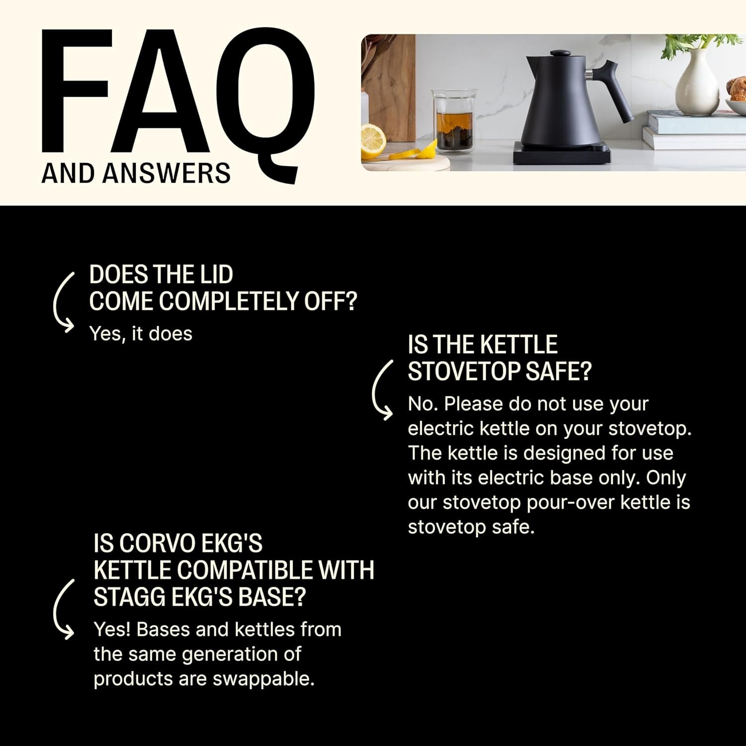 Fellow Corvo EKG Electric Kettle – 0.9 liters – Matte Black – Electric Kettles
