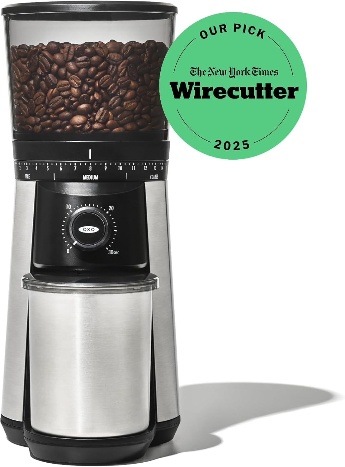 Conical Burr Coffee Grinder – Silver – Electric Burr Grinders