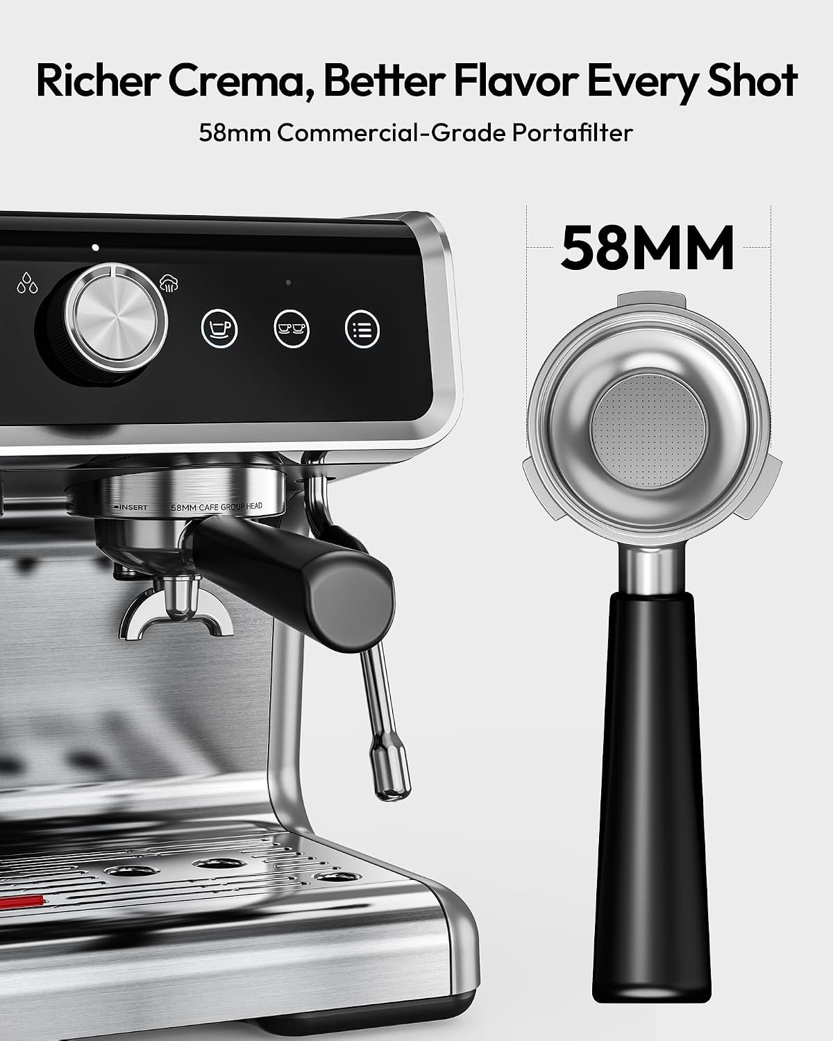Thyme & Table Barista Grade Espresso Machine – 2.8 liters – Silver – Semi-Automatic Espresso Machines