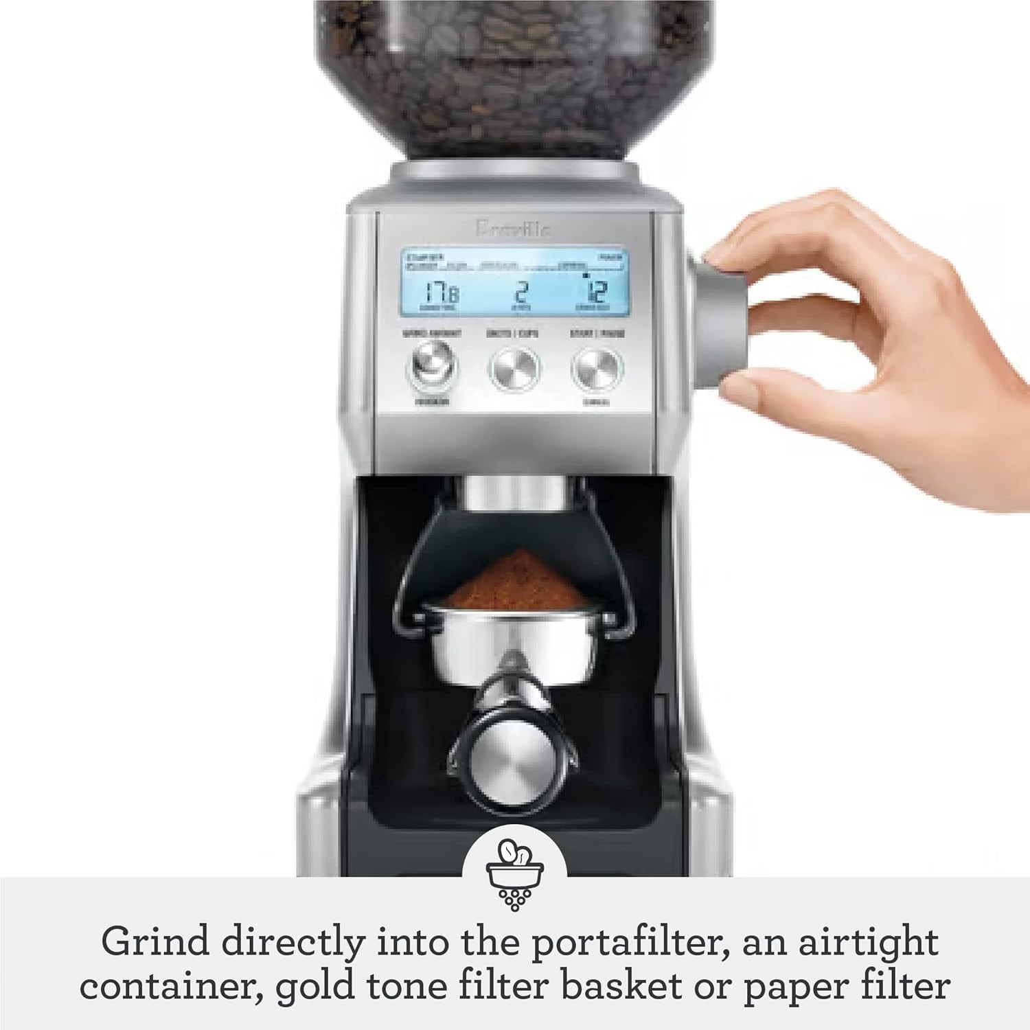 Sage Smart Grinder Pro – Brushed Stainless Steel – Electric Burr Grinders