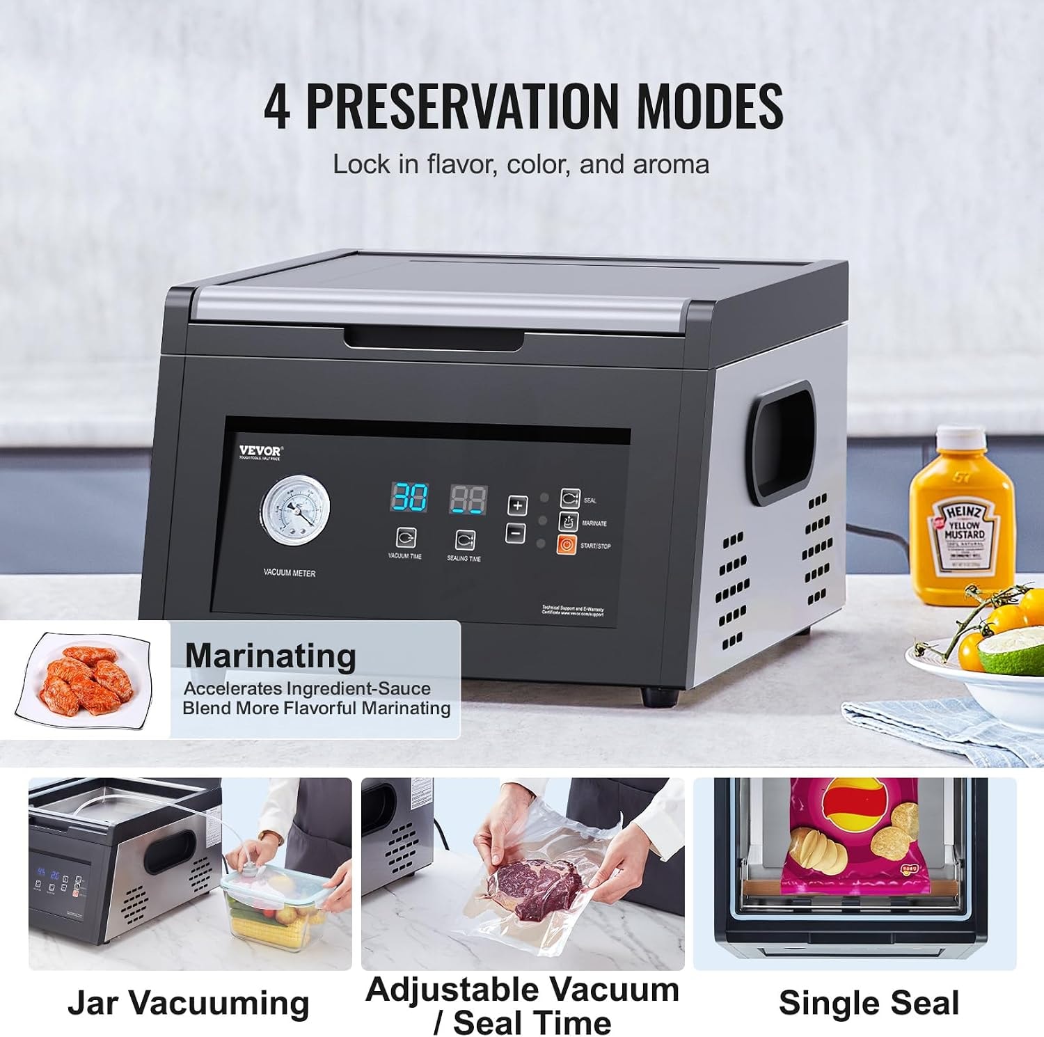 Vevor Chamber Vacuum Sealer, 380w Vacuum Pump Power, Sealing Bag Packi – Black – Vacuum Sealers