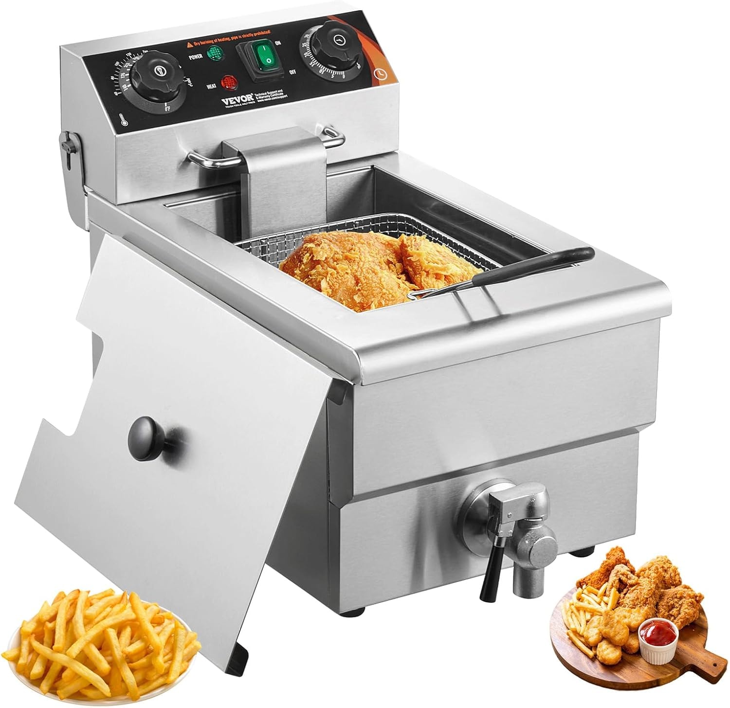 11L Commercial Electric Deep Fryer – Silver – Deep Fryers