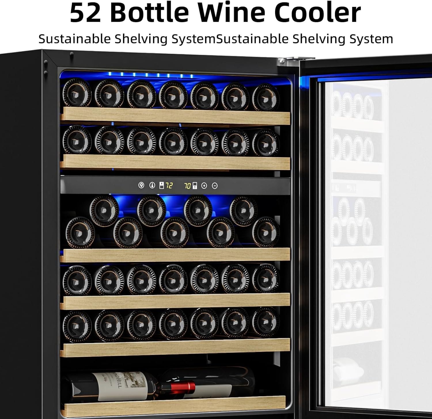23.4'' 46 Bottle Dual Zone Freestanding/Built-In Wine Fridge & Beverag – 5 cubic feet – Black – Built-In Wine Cellars