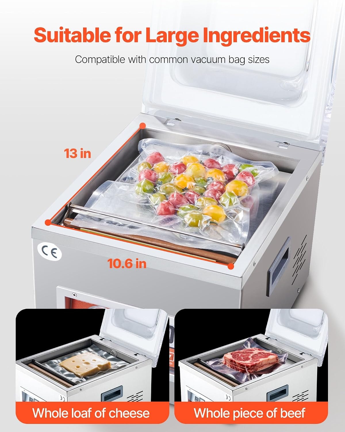 Chamber Vacuum Sealer, 260w Sealing Power, Vacuum Packing Machine for  – Silver – Vacuum Sealers