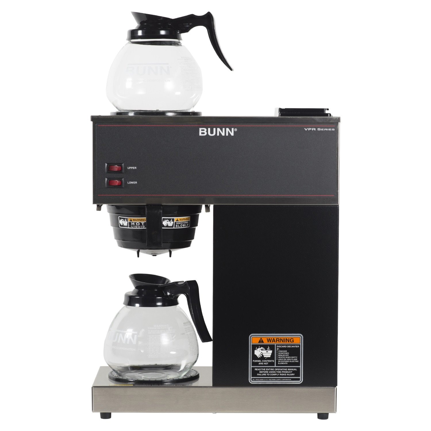 BUNN 12-Cup Pourover Coffee Brewer VPR-2GD – 3.8 gallons – Stainless Steel/Black – Commercial Espresso Machines & Coffee Makers