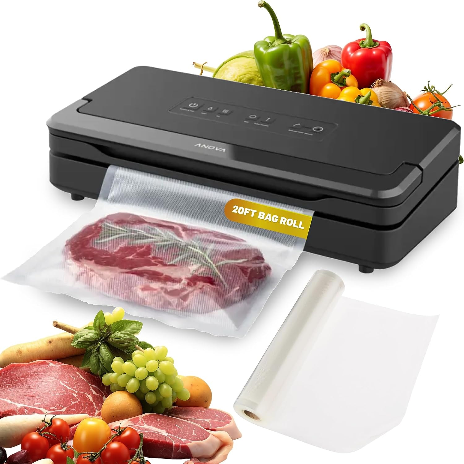 Precision Vacuum Sealer Pro, Includes 1 Bag Roll, For Sous Vide And – Black – Vacuum Sealers