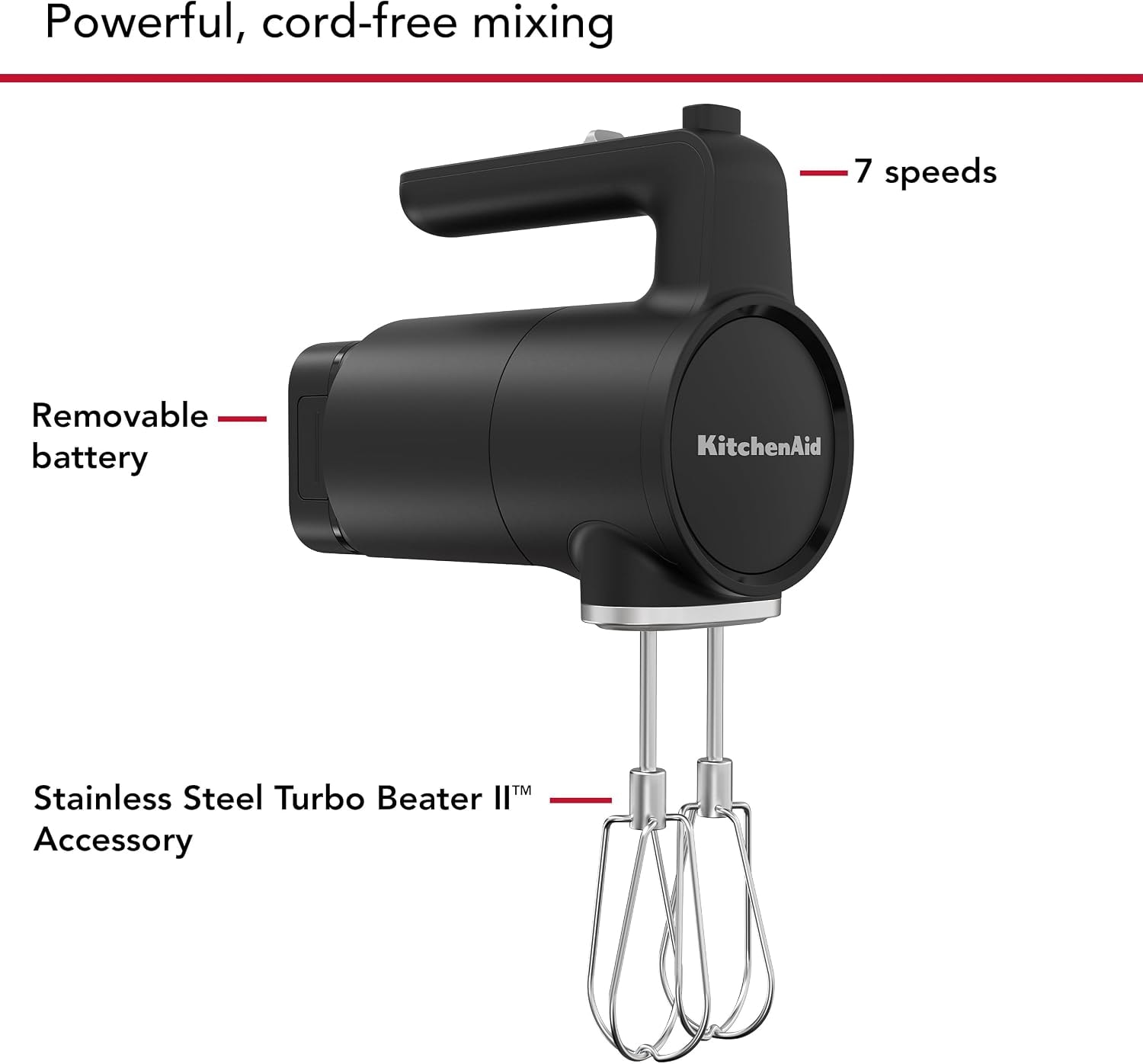 KitchenAid Cordless Hand Mixer – Matte Black – Hand Mixers
