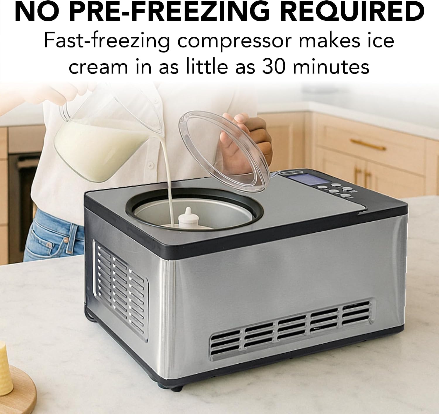 Whynter 2.1 qt. Automatic Ice Cream Maker Compressor – 2.1 quarts – Stainless Steel – Ice Cream Machines
