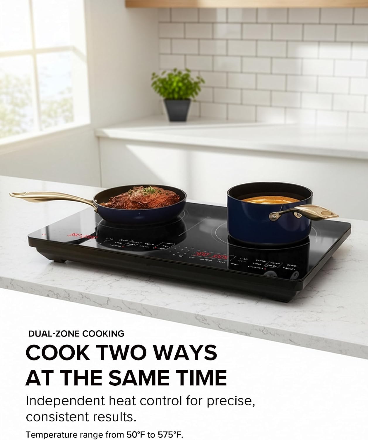 Prestige PIC 9.0 2000 W Induction Cooktop – 8" Heating Coil x2 – Black – Countertop Burners