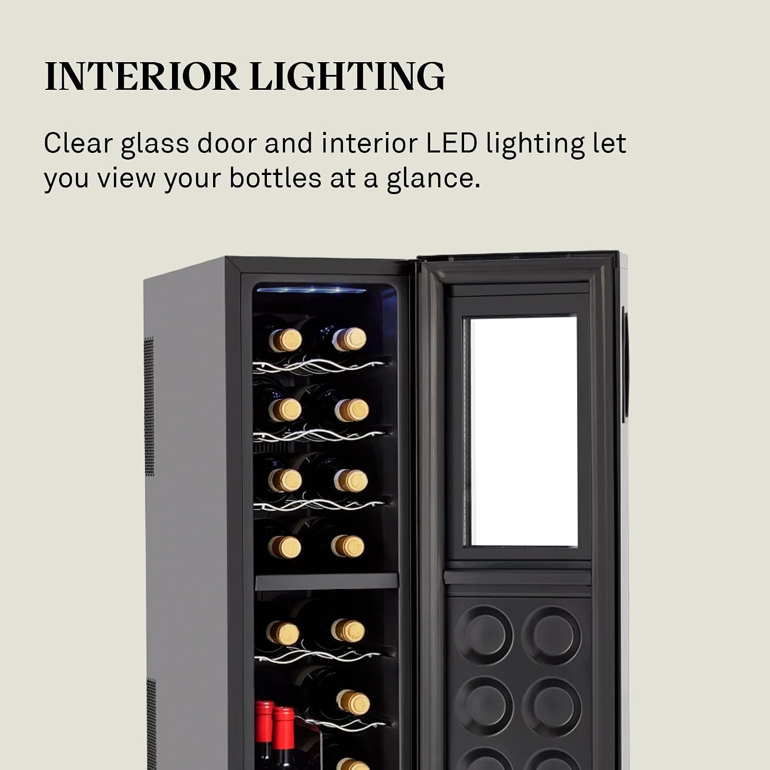 Wine Enthusiast 18-Bottle Slimline Dual Zone Wine Cooler – 1.9 cubic feet – Black – Freestanding Wine Cellars