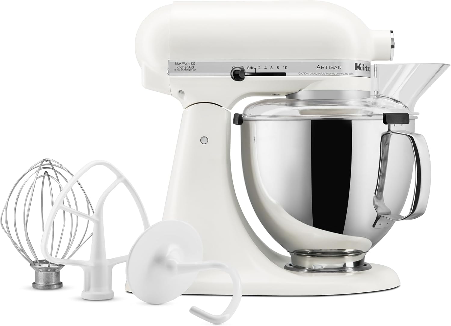 KitchenAid KSM150PS Artisan 5-qt. Stand Mixer, White, 5 QT – 5 quarts – Porcelain – Stand Mixers