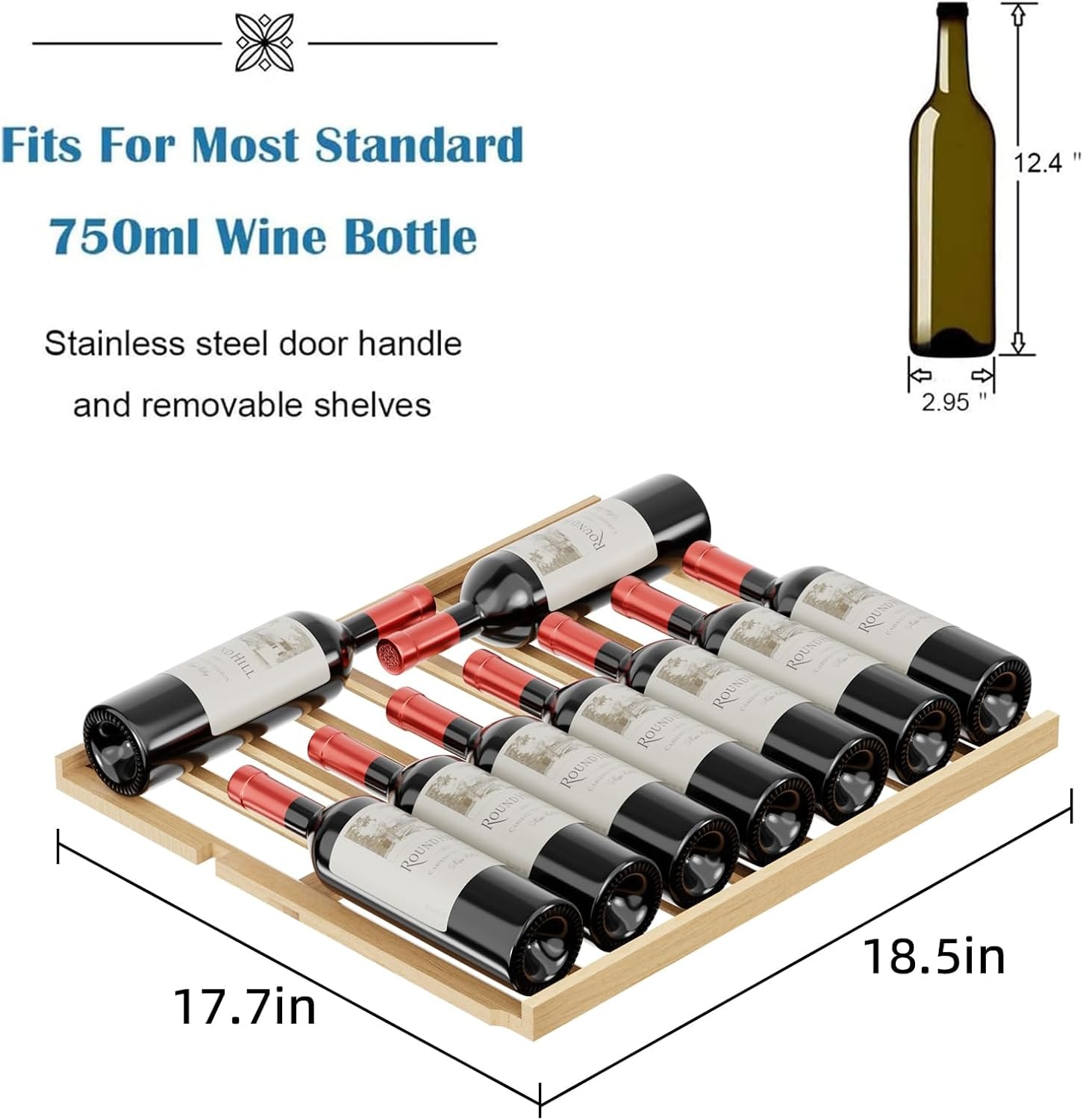 23.4'' 46 Bottle Dual Zone Freestanding/Built-In Wine Fridge & Beverag – 5 cubic feet – Black – Built-In Wine Cellars