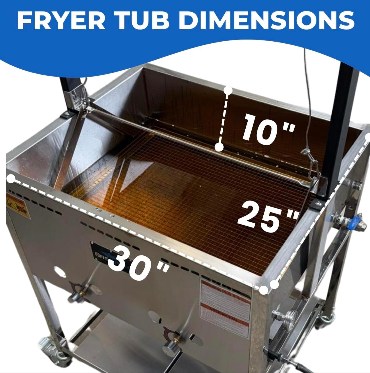 Cajun Fryer 6 Gallon Deep Fryer with Stand and 2 Baskets – Stainless Steel – Deep Fryers