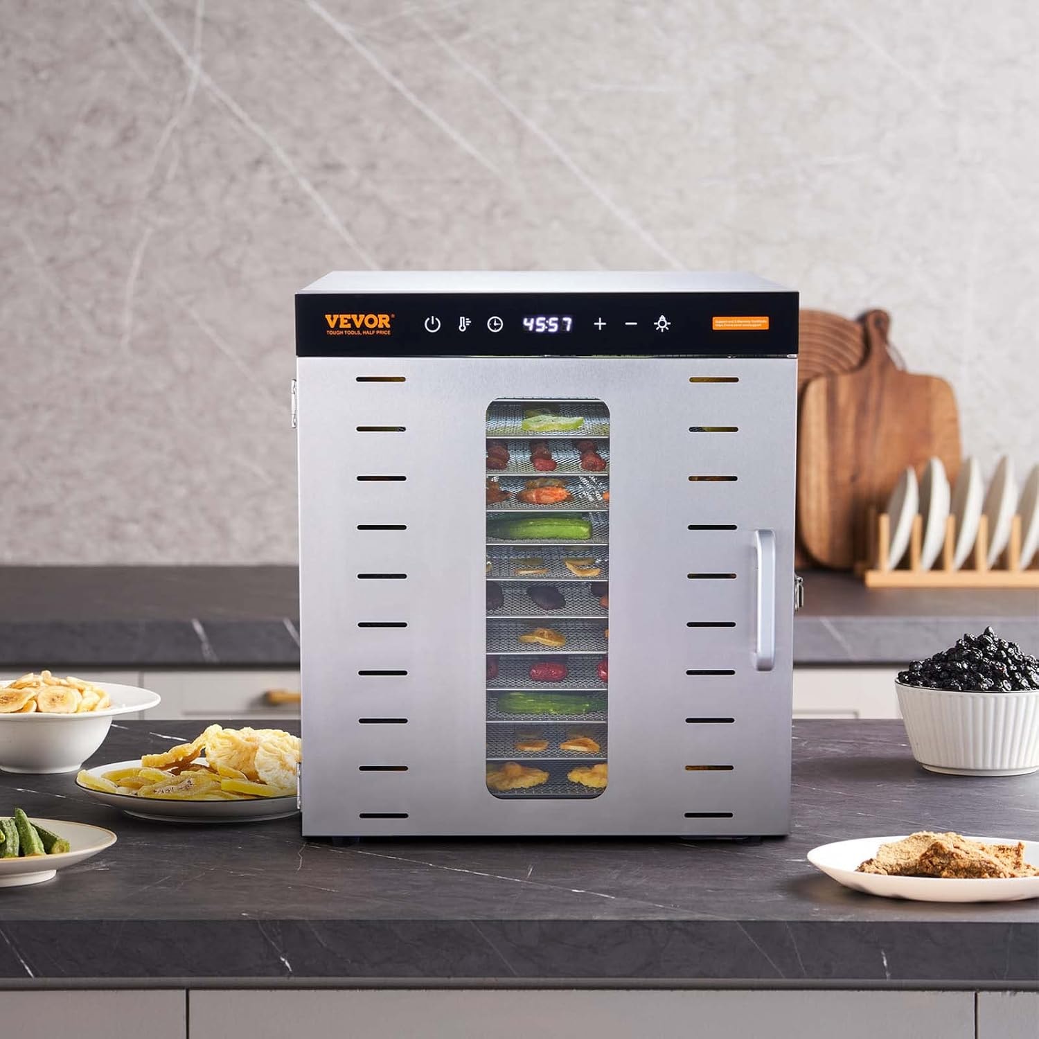 10-tray Food Dehydrator, 1000w with Digital Timer & Temp Control, Stai – Sliver – Dehydrators