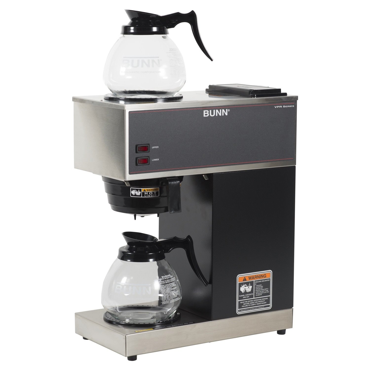 BUNN 12-Cup Pourover Coffee Brewer VPR-2GD – 3.8 gallons – Stainless Steel/Black – Commercial Espresso Machines & Coffee Makers