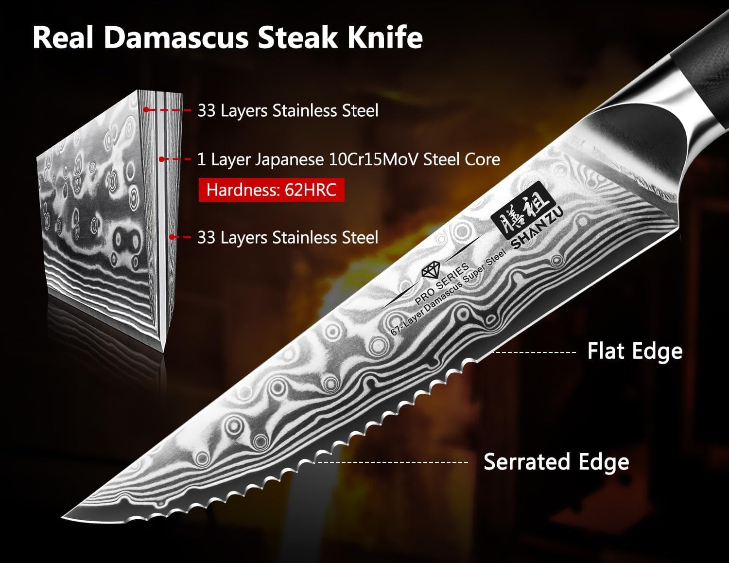 Handmade Damascus Steak Knife Set - Precision Cutting Knives – 4.5 Inch – 7 Pc Steak Knife Set – Steak Knives