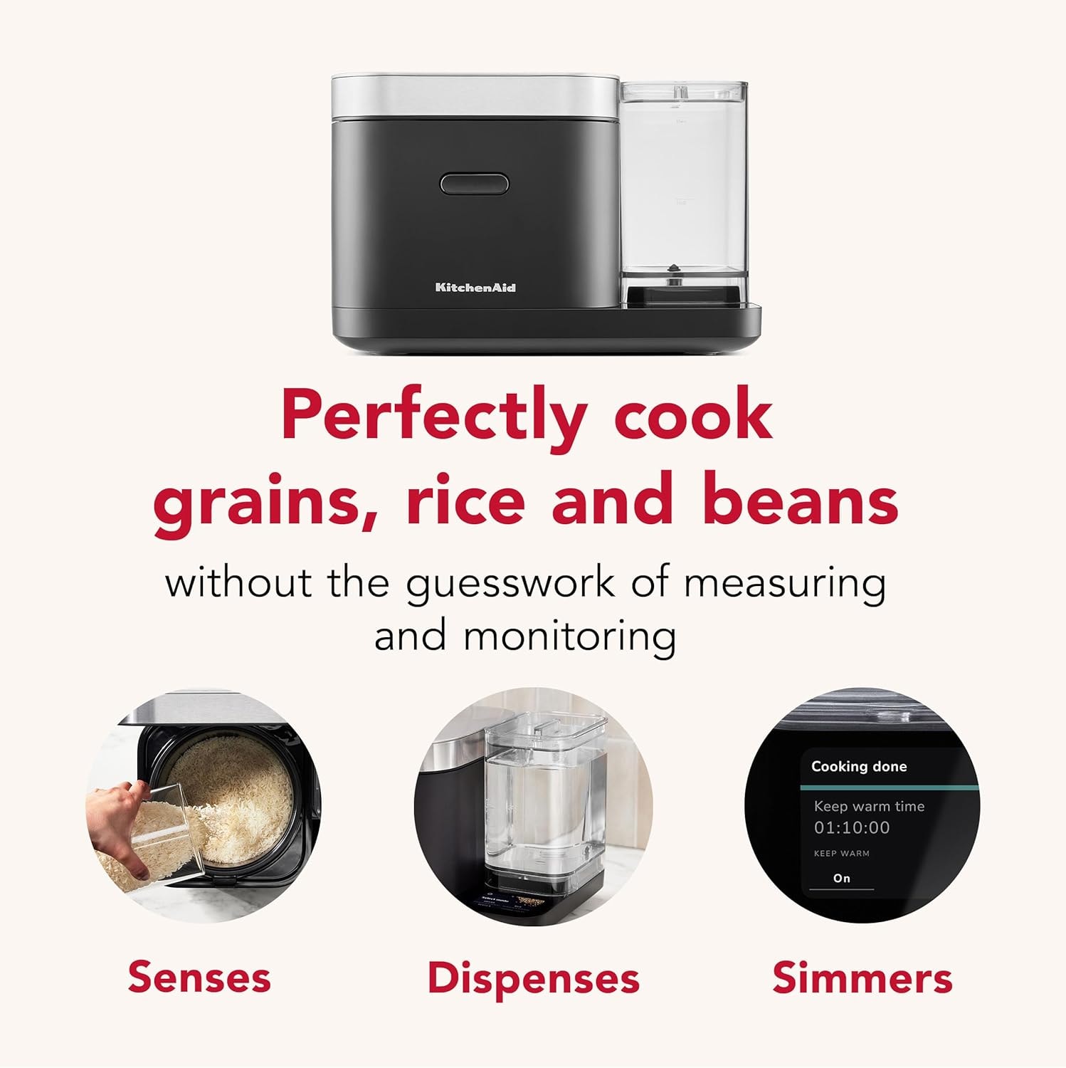 KitchenAid Grain and Rice Cooker KGC3155BM – 8 cups – Black Matte – Rice Cookers