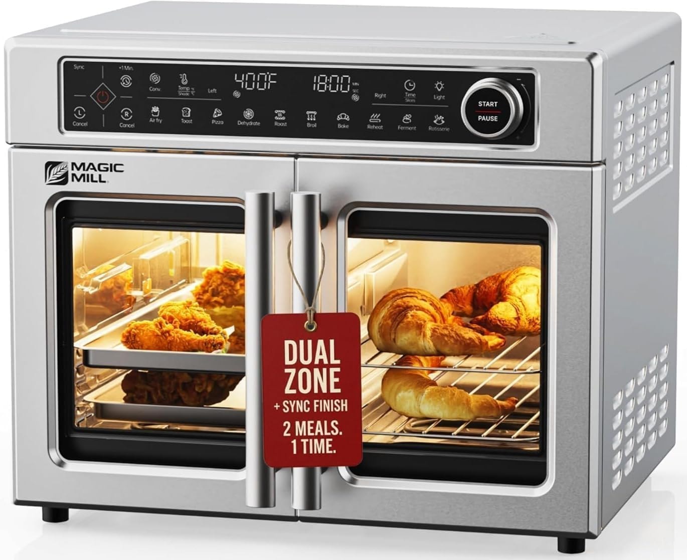 Magic Mill Ultra-Premium 32QT Air Fryer Oven – 32 quarts – Stainless Steel – Toaster Ovens