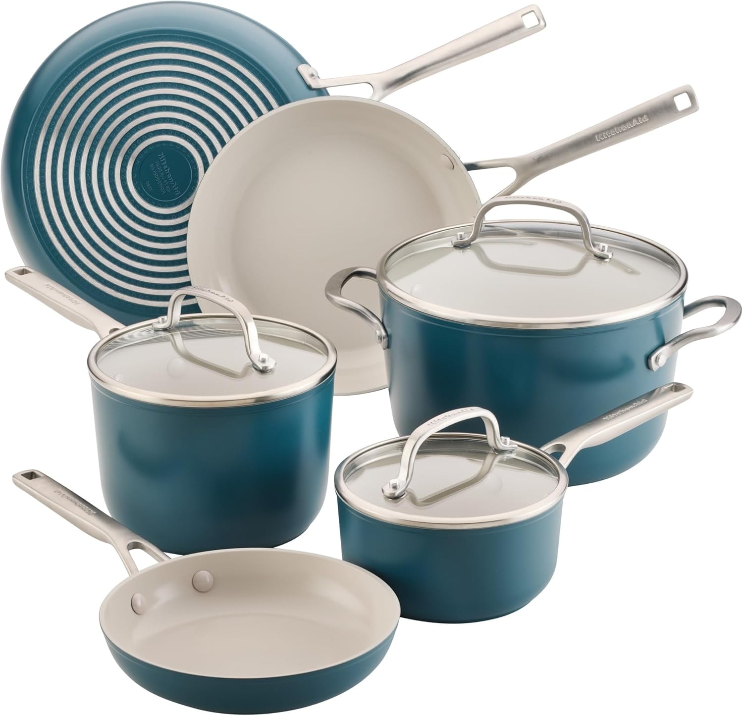 KitchenAid Design Series 12-Piece Hard-Anodized Ceramic Induction Cook – Agave – Cookware Sets