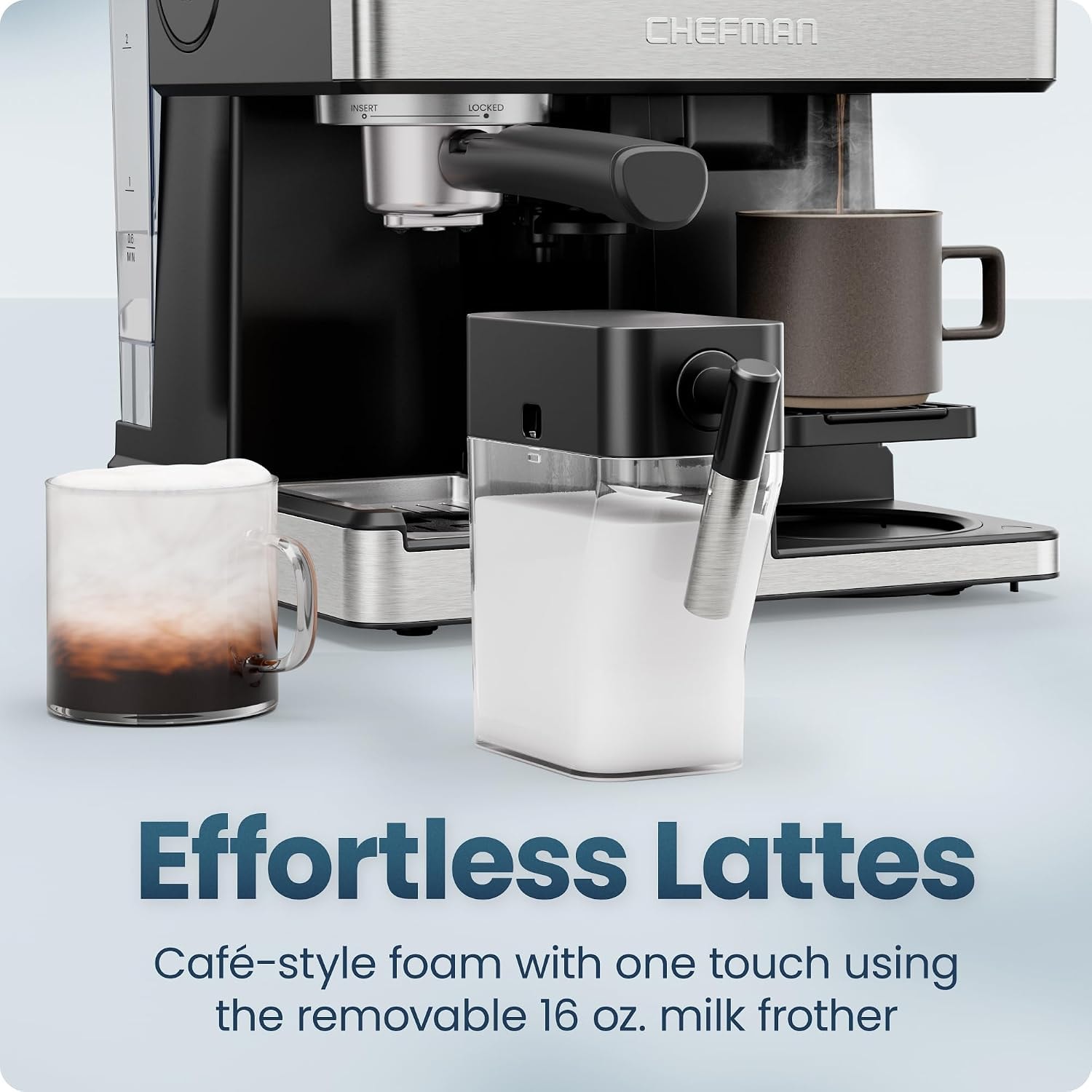 Chefman 8-in-1 Coffee Station, Coffee Maker, Espresso Machine, Combo – 12 cups – Stainless Steel – Semi-Automatic Espresso Machines