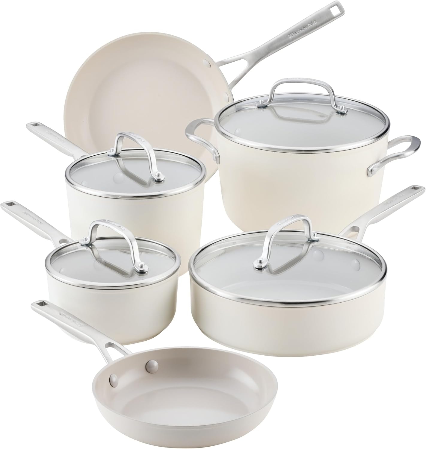 KitchenAid Hard Anodized Ceramic Induction Cookware Set – Porcelain – Cookware Sets