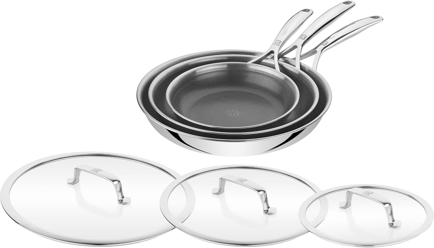 ZWILLING Peak 6-Pc Dual Performance Fry Pan Set – Stainless Steel – Skillets