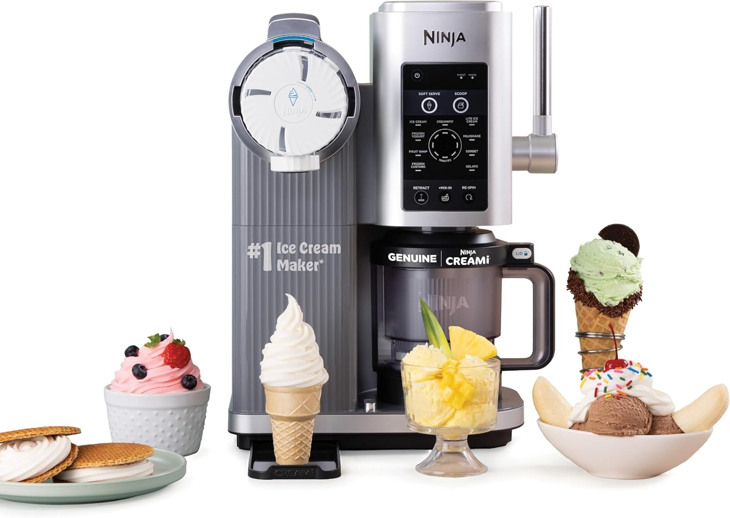 Ninja Swirl CREAMi Soft-Serve Ice Cream Maker – Silver – Ice Cream Machines