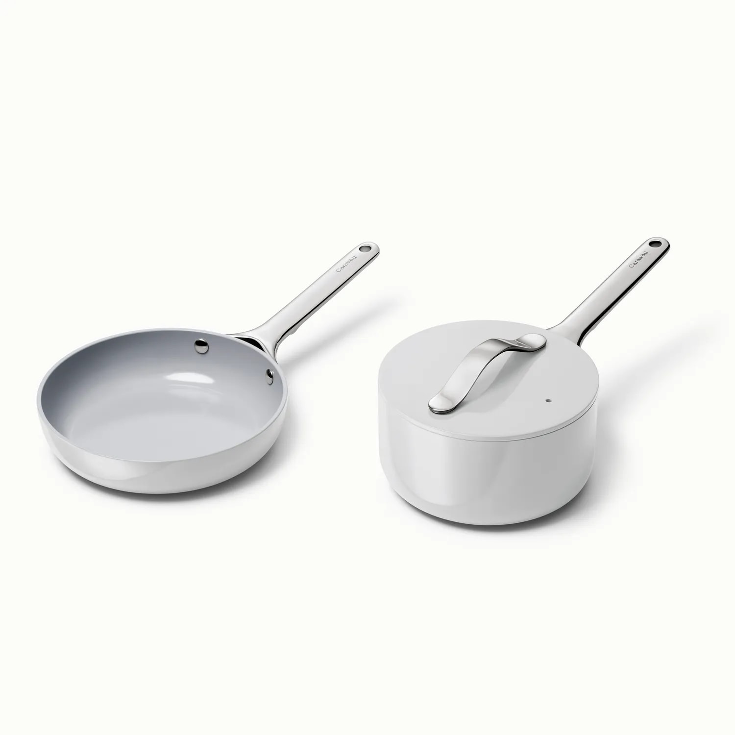 Caraway Nonstick Ceramic Minis Duo Cookware Set – 1.75 qt (Mini Sauce Pan) – Gray, Black, Cream, Marigold, Navy