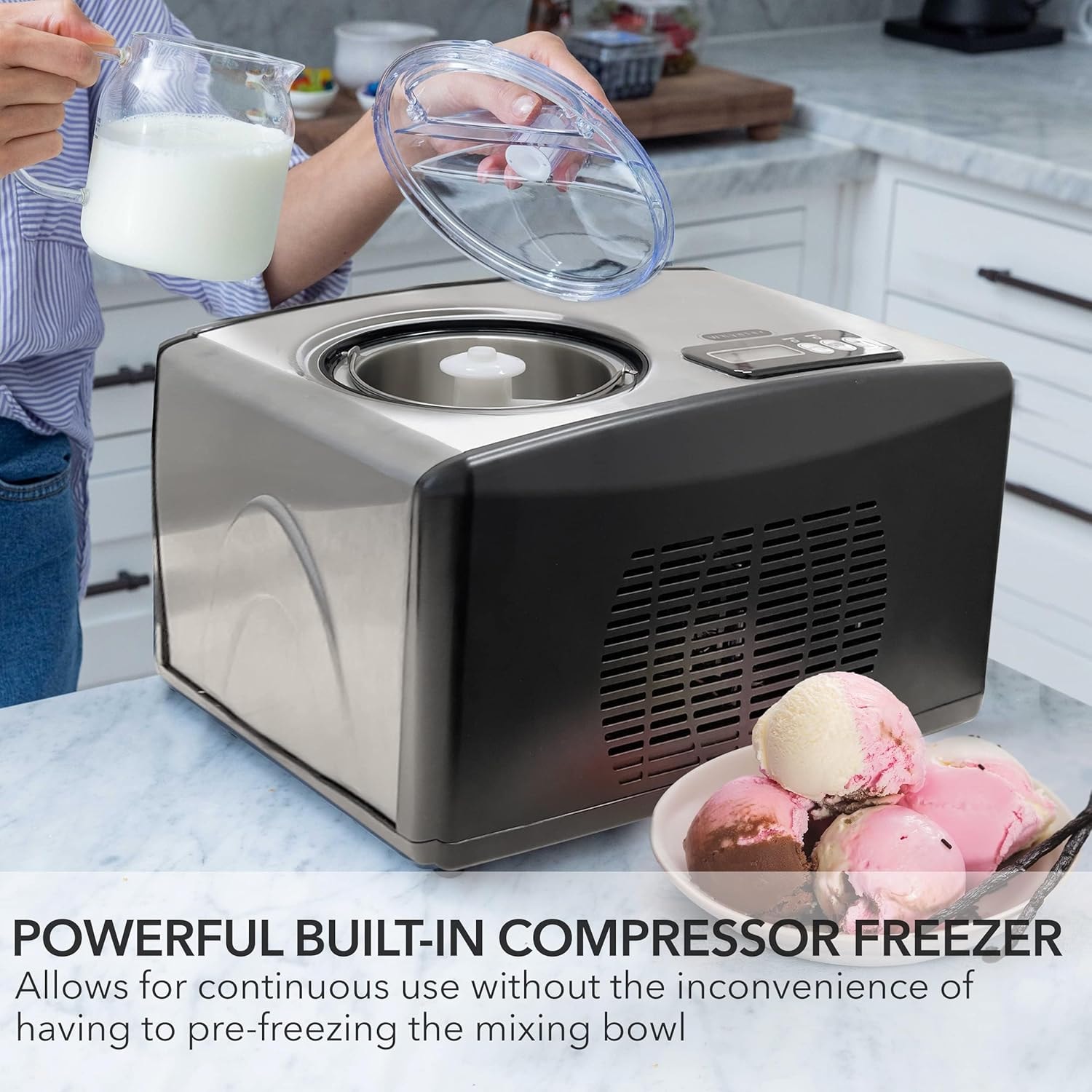 Whynter ICM-15LS Ice Cream Maker – 1.6 quarts – Stainless Steel – Ice Cream Machines