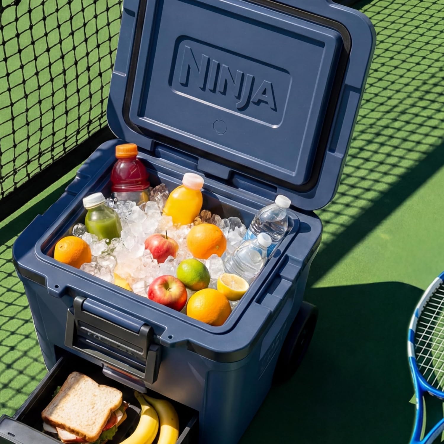 Ninja FrostVault Wheeled Cooler with Dry Zone – 42 quarts – Lakeshore Blue – Coolers