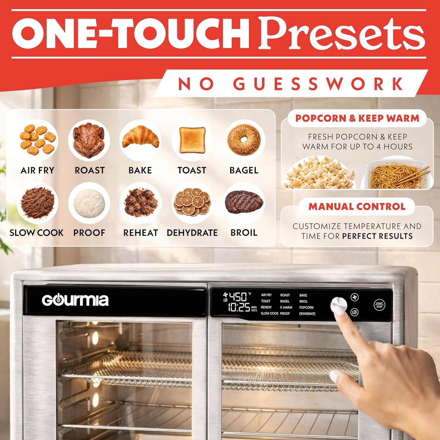 Statesman SKAO15017BK 15 Litre 13-in-1 Digital Air Fryer Oven – 37 quarts – Silver – Air Fryers