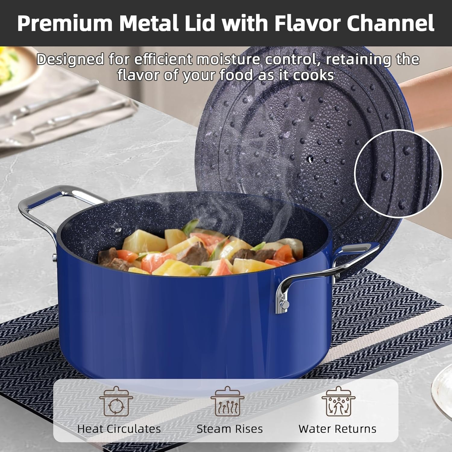 Nuwave Lux Pots and Pans Set – Multiple – Blueberry – Cookware Sets