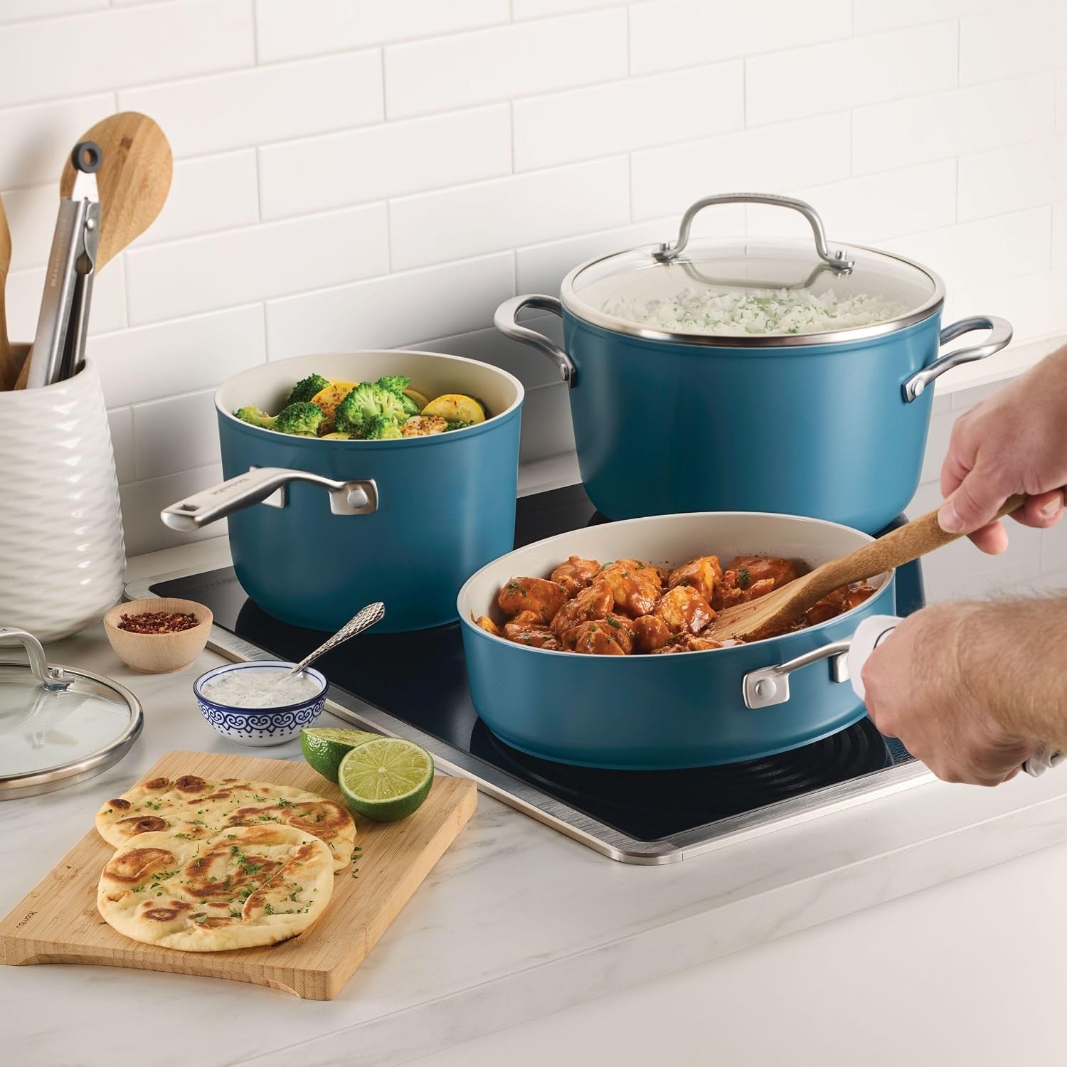 Kitchen Aid Ceramic Induction 10 Piece Set Agave – Cookware Sets