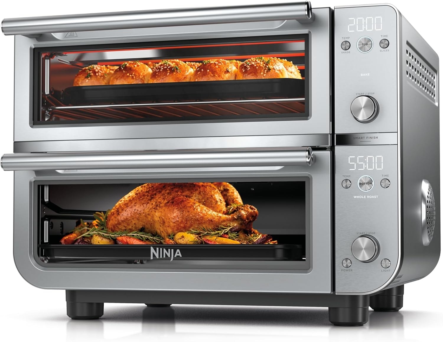 Ninja Double Oven Pro Smart XL Countertop Oven Air Fryer – 28 liters – Prestige Silver – Convection Ovens