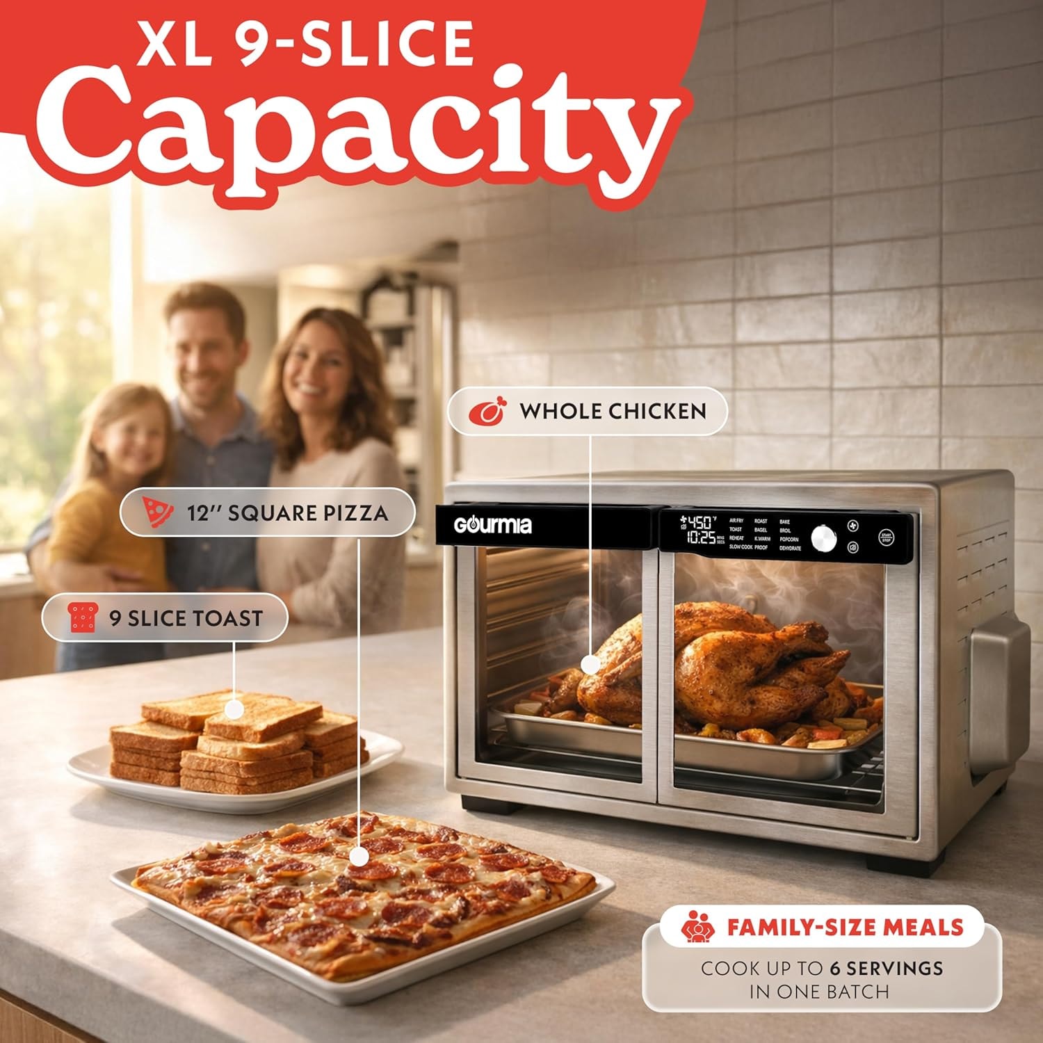 Statesman SKAO15017BK 15 Litre 13-in-1 Digital Air Fryer Oven – 37 quarts – Silver – Air Fryers