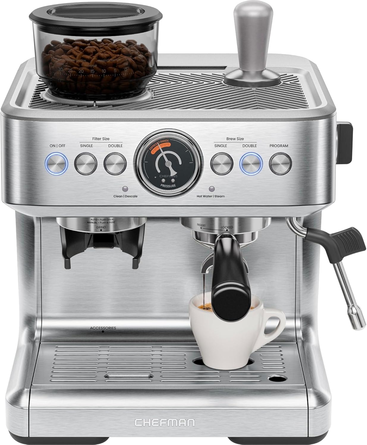 30-Piece Espresso Machine – 3 liters – Stainless Steel – Semi-Automatic Espresso Machines