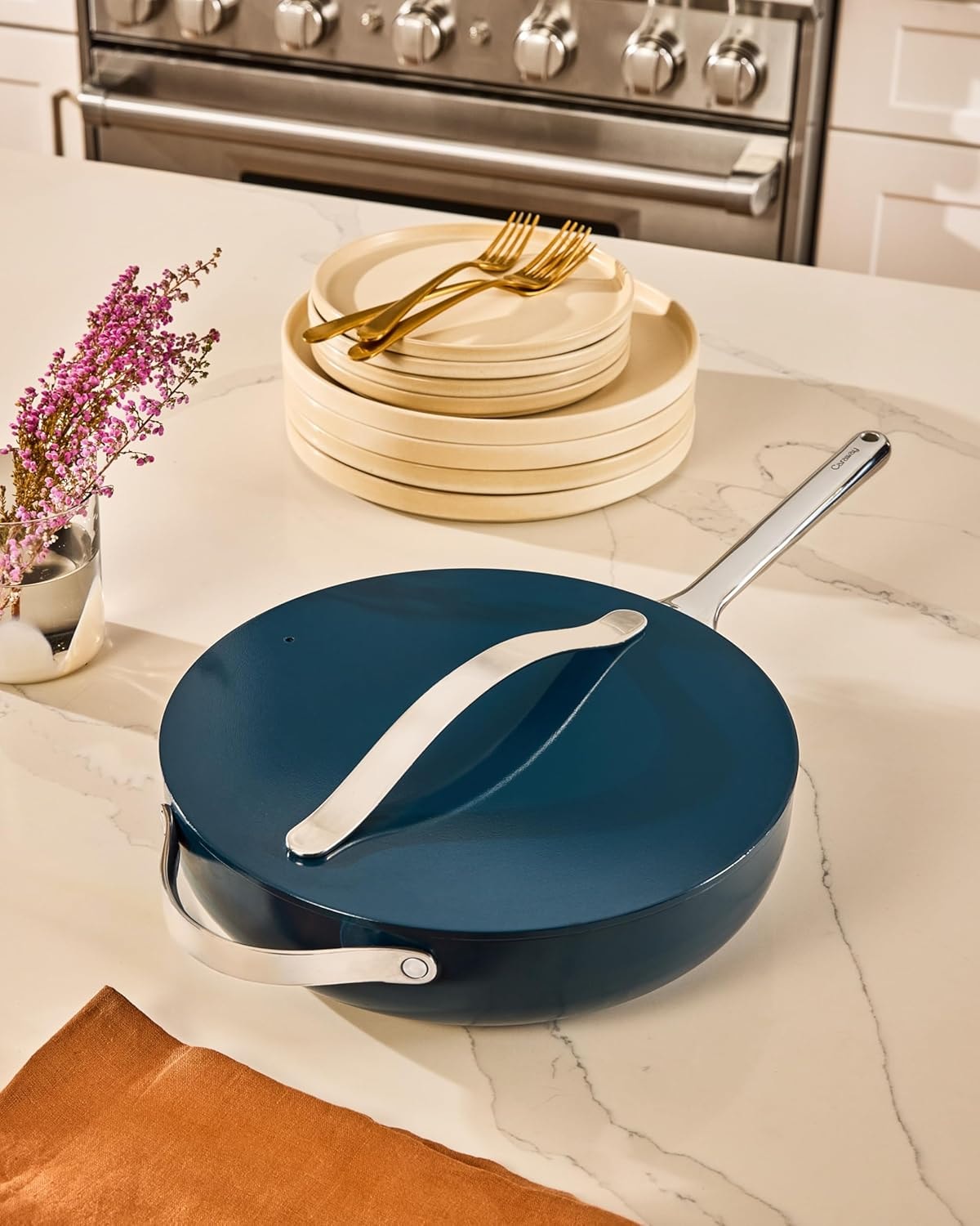 Caraway Nonstick Ceramic Saute Pan – 4.5 quarts – Cream – Sauté Pans